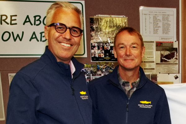 Michael Meneer, President and CEO of Pacific Salmon Foundation with Board Chair Jeff Giesbrecht